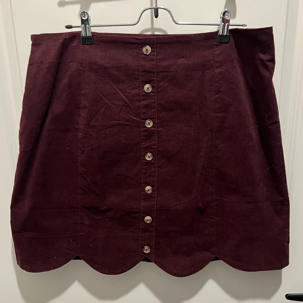 RIHOAS Wine Buttoned Mini Skirt